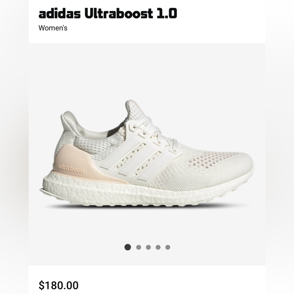 Adidas Women’s Ultraboost 1.0 Athletic Running White/Wonder Quarts Size 6